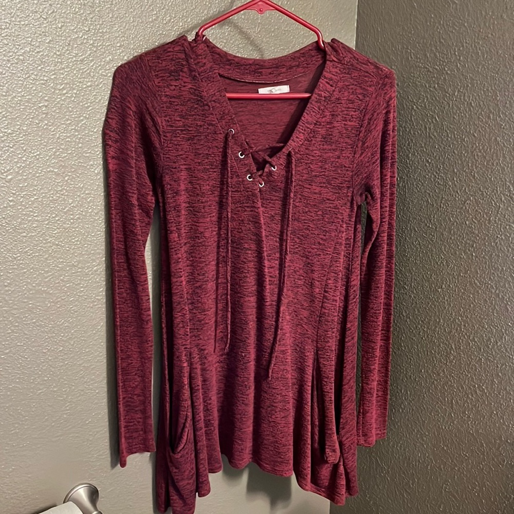Red flowing top